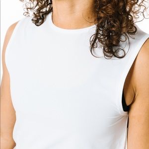 Zyia White slit muscle tank NWT